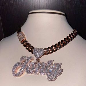 Halsband Moissanite Chain Hip Hop Moissante Luxury Jewelry Women Custom Iced Out Name Pendant 925 Silver Cuban Rose Gold