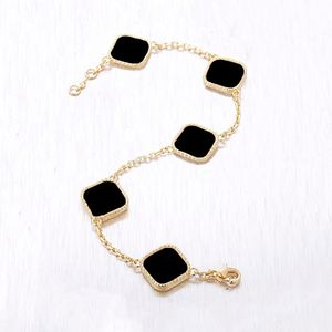 trevo de quatro folhas pulseira de cinco flores de alta qualidade clássico charme pulseiras designer jóias 18K pulseiras de ouro para mulheres na moda item de jogo de moda