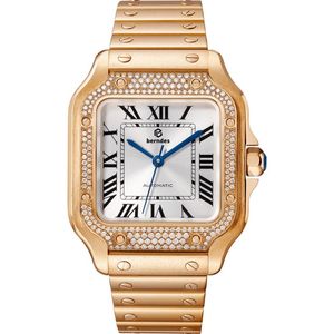 Gli amanti guardano l'orologio in acciaio inossidabile di alta qualità con vetro zaffiro automatico Diamond236H