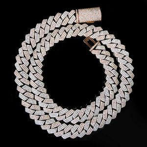 Sier/14K Gold 6mm/12mm/13mm VVS D Färghanduppsättning Iced Moissanite Prong Hip Hop Cuban Link Chain Custom Necklace