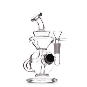1pcs Premium Handmade Borosilicate Glass Recycler Glass Pipe add Pocket with Silicone cap Design Glass Water Pipe Hookah Ship with Glass Bowl