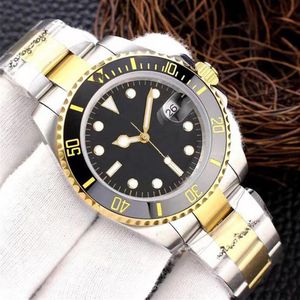 Klockor för män imitation armbandsur safir svart keramisk bezel montre rostfritt stål lysande 41 mm automatiska mekaniska män w232s
