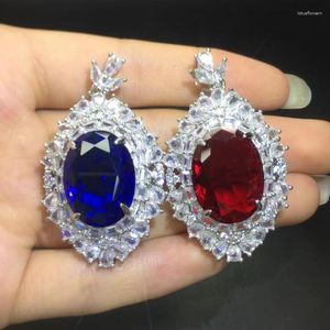 Collane con ciondolo Collana con pietre preziose sfaccettate in zirconi rossi naturali Accessori per gioielli da donna Regali per la mamma fidanzata blu