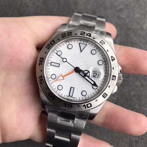 Orologio da uomo di lusso 40MM quadrante bianco Explorer II Ref 216570GMT Formato acciaio inossidabile 316L Orologi meccanici automatici sport wr287N