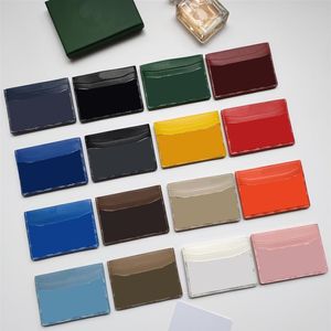 Borsa per carte di lusso e comodità alla moda sandwich 4 scomparti per carte con logo etichetta interna materiale in pelle di vitello nera 12 colori optio357F