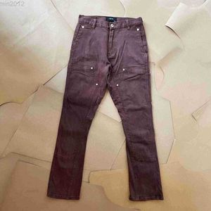Vujadess Zip Micro Elastic Flare Denim Workwear Designer Pants Pants Zipper Black Brown Kenijima samma stilpannor