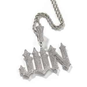 Hip Hop Diamond Letter Pendant Halsband Anpassade namn Pendants Gold Silver Plated Mens Bling Jewelry Gift2699