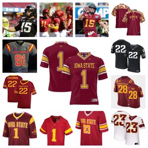 Iowa State Cyclones Football Jersey 0 Zachary Lovett 87 Easton Dean 54 Jarrod Hufford 13 Jaylin Noel 74 Hayden Pauls 66 Tyler