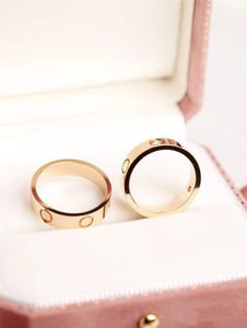 Anéis de banda designer anel jóias rosa ouro prata esterlina titânio aço diamante anéis promessa única para homens mulheres adolescentes meninas casal casamento noivado caixa vermelha