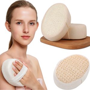 Exfolierande loofah svampkuddar naturliga luffa badboll gnugga dusch tvättkrubber frisk massage borste