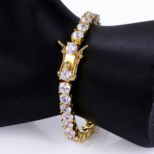 Hip Hop Cz Diamond Bracelets Bracelets Charm Bangle Mężczyźni Kobiety Para biżuterii 4 mm 5 mm 6mm234t