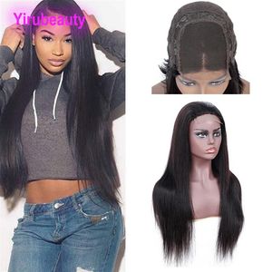 Indian Raw Human Hair Virgin Spets Wigs 4x4 spetsstängning Wig 10-32 tum Del Hårprodukter204V