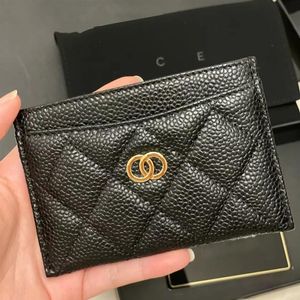 7A quality Designer quilted wallets lambskin coin purses luxury caviar card holder Womens Genuine Leather wallet man cardholder ca255b