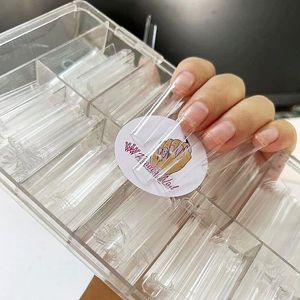 FALSE naglar 500 st xxl långa fyrkantiga falska tips ingen c kurva rak nagel manikyr halvtäcke akryluppsättning uv gel byggare 230909