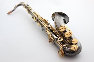 Frankrike Selm STS-R54 B Flat Tenor Saxophones Tenorer Saxofon Ny BB Top Musical Instrument Saxe Process Sax Professional Black Nickel Gold med Case Mouthpiece