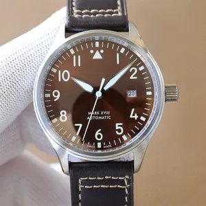 Original EditionPilot IW327010 V7 Factory Mark XVIII AAAAA 5A KVALITETSKLIGA 40MM MENS Automatisk mekanisk 2892 Rörelse med presentbox läderband 01 iwc7yhg