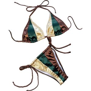 Designer-Bademode für Damen, Designer-Mini-Bunt-Patchwork-Bikini mit brasilianischem Micro-Verband, sexy Push-Up-Badeanzug, Damen-Bademode, solider Badeanzug, Biquini, LESEN