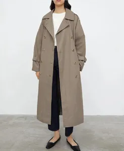 Toteme donna Abiti da donna Cappotto giacca a vento Hepburn Cappotto da donna di media lunghezza allentato doppio petto Giacca a vento Giacca firmata Abiti da donna per donna