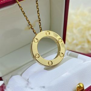 love series official reproductions diamonds necklace sterling silver 18k gilded couple pendant ladies popular classic style Jewelr2684