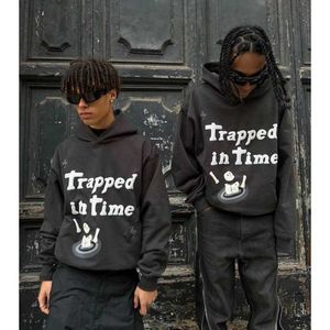 Men's Hoodies Sweatshirts Kanye Street Time Swirl Foam Graffiti Letters Hoodie Hoodie Cotton Coat Tide T230910