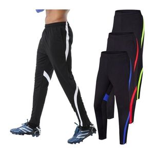 Mens Kids Soccer Training Trousers Två fickor Män Fotboll Pants Outdoor Bottoms Sport Gym Fitness Workout Running Sweatpant 2205290G