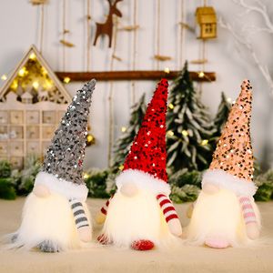 Gnomo di Natale Peluche Glowing Toys Decorazioni natalizie per la casa Giocattolo bling di Capodanno Ornamenti natalizi Regali per bambini