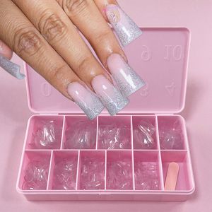 False Nails 500st Duck Nail Tips Clear Half Cover Artificial Press On For Short Acrylic Fake Art Manicure Tools 230909