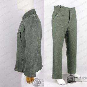 Men's Tracksuits German WH M40 Fieldgrey Wool Feldbluse Field Blouse Tunic with Shoulder Straps and trouser pants 230909