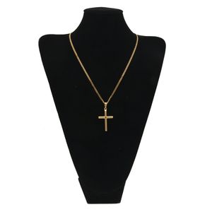 Hip Hop Rapper Men necklace Stainless steel crucifix pendant necklace jewelry night club accessory sweater box chain cuban chain 24inch 1829