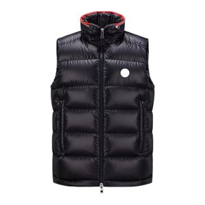 Färgglad Hidden Hat Stand Collar Mens Down Vest Chest Badge Men Gilet 2023 Ny modedesigner Gilets Vinter varm kappa storlek 1--5