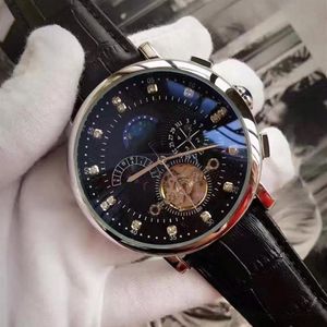 Top marca suíça relógio de luxo movimento automático auto-vento relógios moonphase relógio de couro real tourbillon cavalheiro negócios watch246g