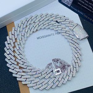 Diamant bestanden Test 13 mm 18–24 Zoll 925 Sterling Silber Moissanit Miami kubanische Kette Halskette 7/8/9 Zoll Glieder Armband für Frauen/Männer Schönes Geschenk