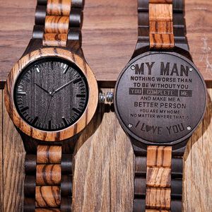 Wristwatches Personalized Wood Watches For Men Anniversary Gift Custom Groomsmen Present Father' Day