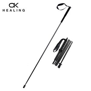 Trekking Poles Healing 115G Ultra Light Weight Foldbara vandringspinnar Kolfiber Walking Stick 230909