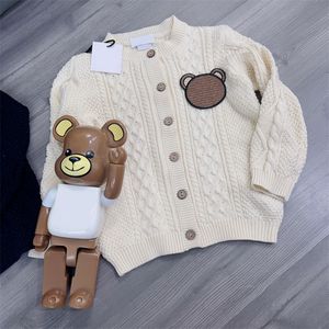 Bebê meninas camisola de malha cardigan jaqueta moda jaquetas designer de luxo malha dos desenhos animados urso suéteres bebês crianças malhas roupas infantis