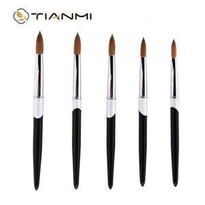 Nail Brushes Salon Art Brush Kolinsky Sable Gel Builder Manicure Carving Drawing Pens Quality Metal Handle Tools 230909