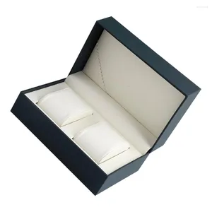 Titta på lådor Par Armband Storage Box Display Case Advanced Jewelry Container Pu Packing Travel