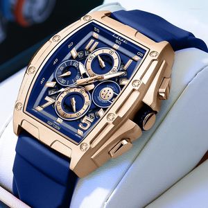 Wristwatches Top LIGE Brand Casual Fashion Watches For Man Sport Military Silicagel Wrist Watch Men Chronograph Relojes Hombre