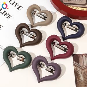 Girl Hair Clip Heart Shape Matte Hairpins 7.5cm Spring Clip Bow Tie Elegant Colorful Barrette Hair Clip Diy Hair Accessories 2649