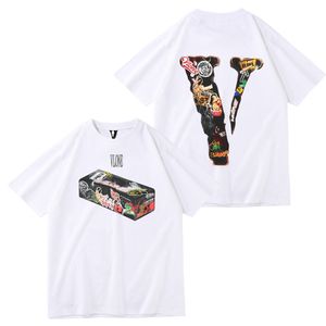 Designers T Shirts mens Vlone t shirt 2023 Mens Women Loose Tees Fashion Brands Tops Man SShorts Sleeve Clothes Summer Casual Shirt Luxurys Clothing Street Polos
