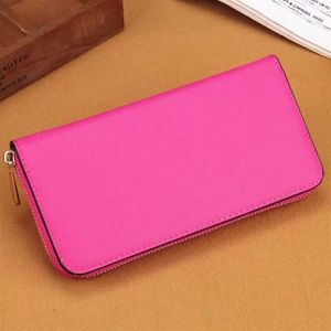 Mens Designer Wallet Womens Credit Card Holder Handmade Pu Leather Pink Zip Coin Long Purse Trevliga plånböcker Designers Woman Pass2892