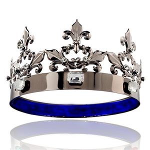 Bröllop hår smycken mingyu manlig kung drottning stor krona kunglig barock pistol svart prins runda kvinnliga hårtillbehör 230909
