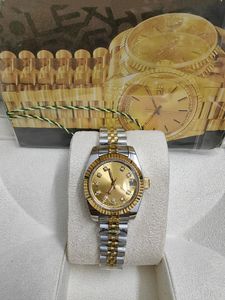 Z oryginalnym pudełkiem Złotym gorącym sprzedawcą Watch Lady Size 26 mm Date Girl Sapphire Glass Wristwatch 2813 Ruch Automatyczny ruch mechaniczny zegarki