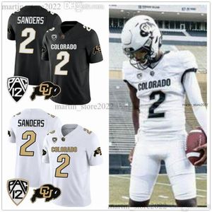 2023 NCAA Colorado Buffaloes Futebol Jerseys 2 Shedeur Sanders 12 Travis Hunter College Personalizado Costura Preto Branco Ouro Homens Mulheres Juventude Tamanho S-6XL