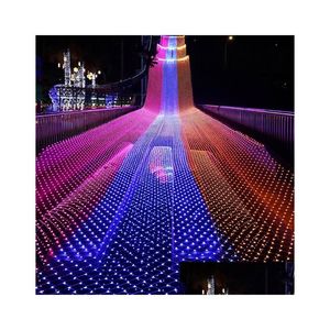 Led Strings 1.5Mx1.5M 100 Leds Web Net Fairy Christmas Home Garden Light Curtain Lights Lamps Drop Delivery Lighting Holiday Dhffk