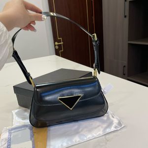 Bolsa feminina de couro genuíno, bolsa de ombro feminina com alça de designer de moda