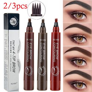 Eyebrow Enhancers 123Pcs Micro brush eyebrow pencil waterproof fork tip tattoo durable fine sketch liquid 230911