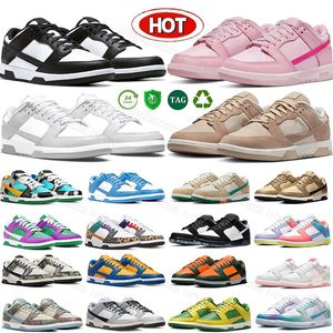 Panda baixo clássico designer sapatos casuais homens mulheres triplo rosa branco preto cinza nevoeiro UNC conceitos roxo lagosta médio oliva sanddrift ativo fúcsia treinador tênis