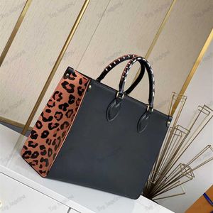 Luxury Senaste stilar Top Quality Wild at Heart Series On the Go Tote Bags Designers Handväskor Ko Läder präglade Leopard Print MO324T