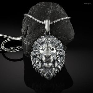 Pendant Necklaces European American France Lion Necklace For Men Hip Hop Accessories Horsewhip Chains Trend Jewelry Gift